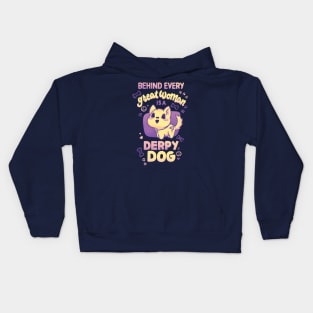 Behind Every Great Woman is a Dog Kids Hoodie